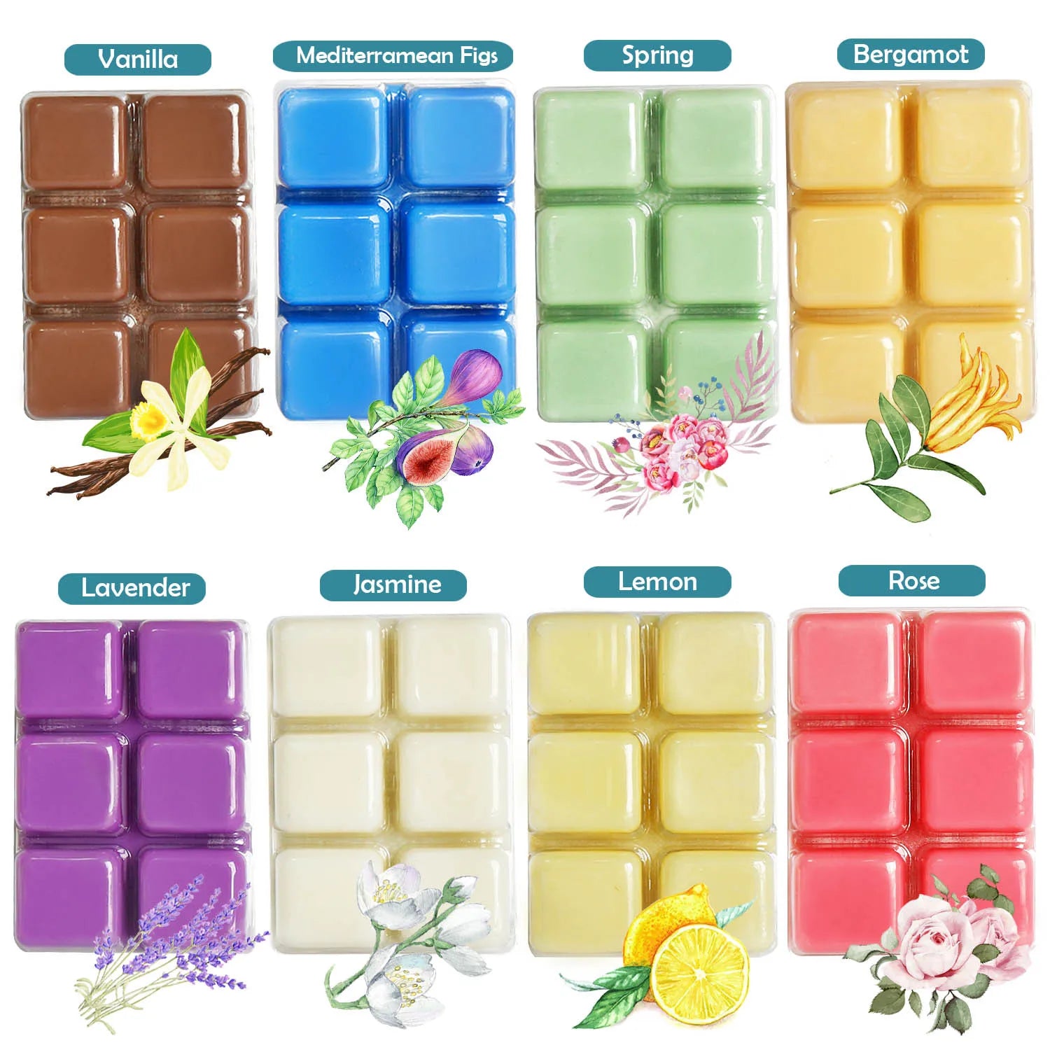 Scented Wax Block Set – 8 Fragrances for Yoga & Spa