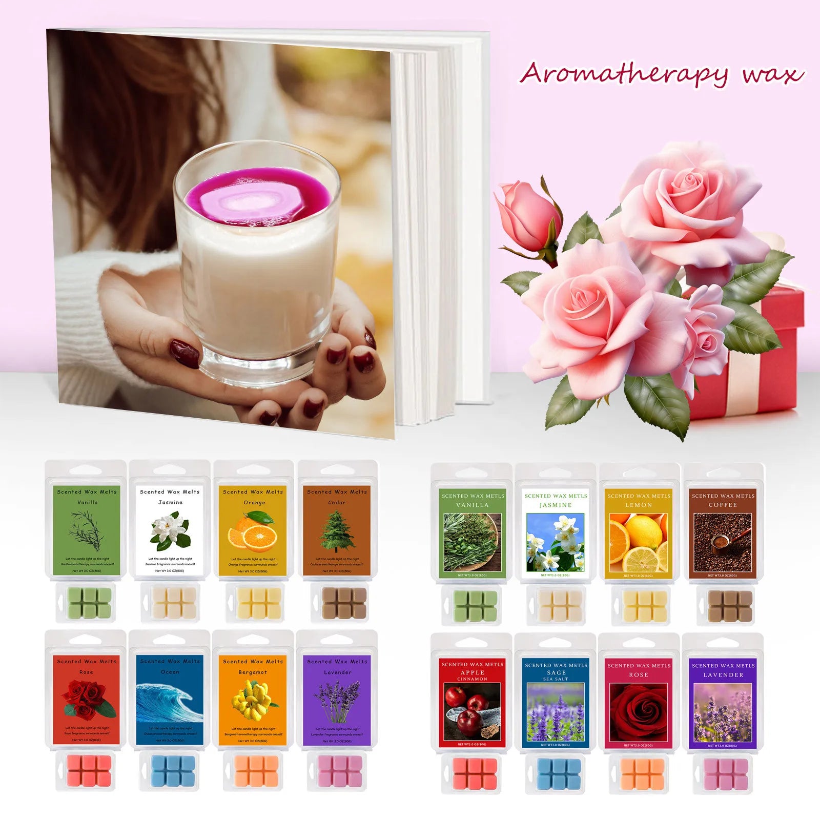 Colorful Seasonal Wax Melt Cubes – 8 Scents